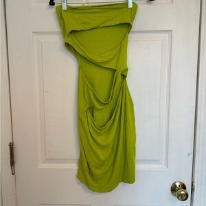 lime green Oh Polly mini cut out dress